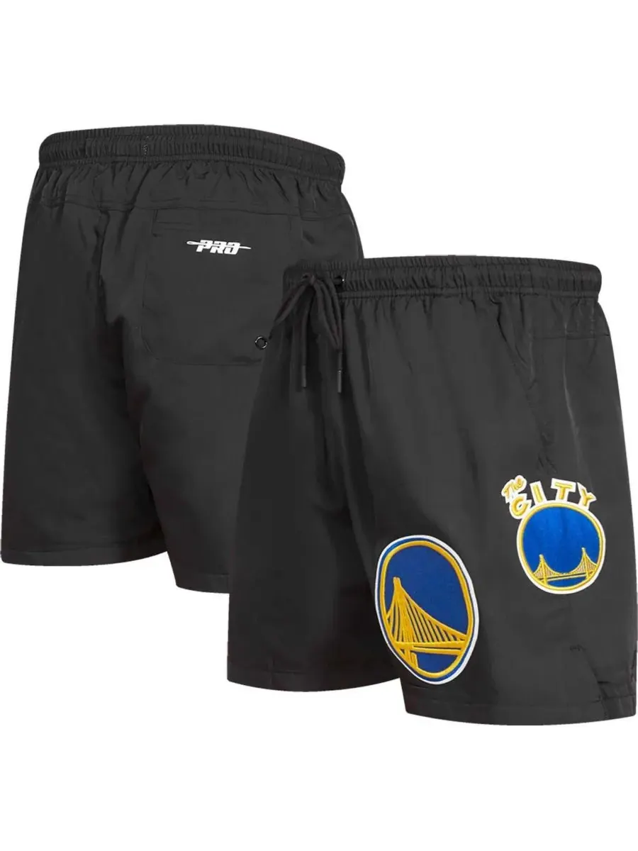 Pro Standard Мужские черные тканые шорты Golden State Warriors Classics — изображение 1 из 4, черный