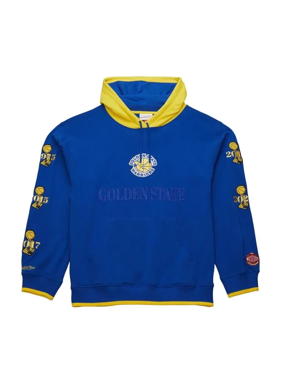 Mitchell & Ness Мужская толстовка с капюшоном Royal Golden State Warriors Hardwood Classics Team OG — изображение 3 из 5