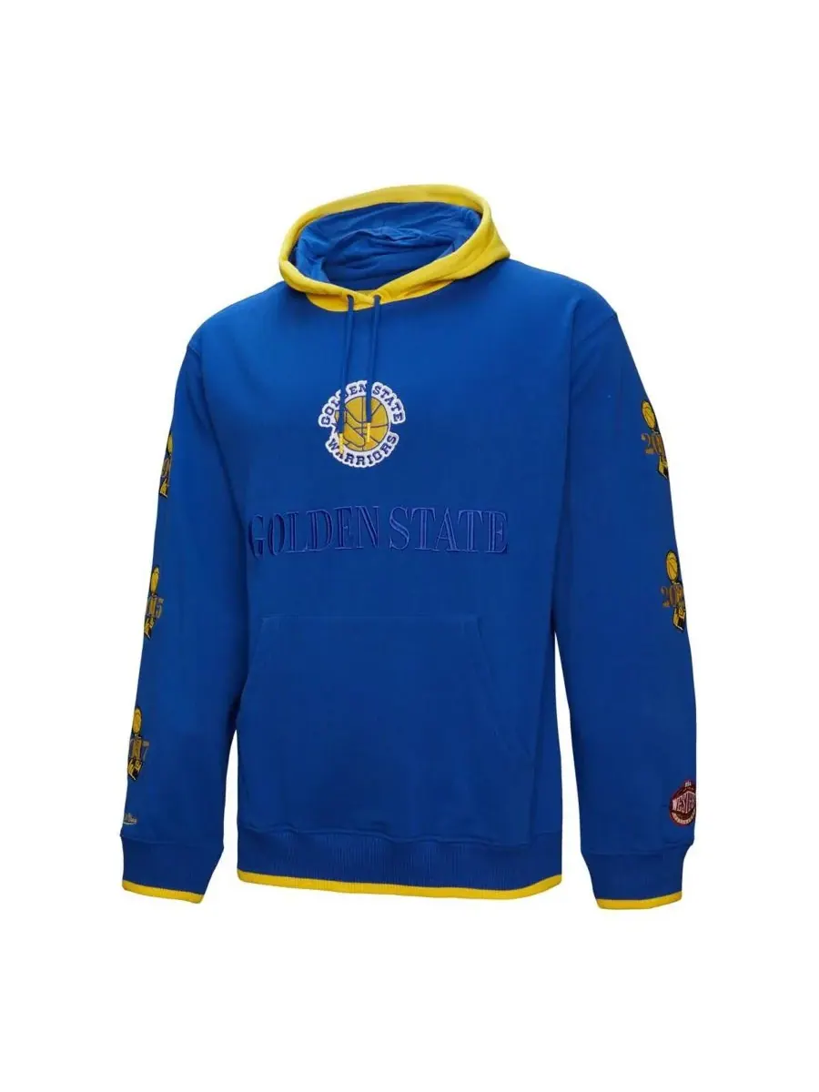 Mitchell & Ness Мужская толстовка с капюшоном Royal Golden State Warriors Hardwood Classics Team OG — изображение 5 из 5