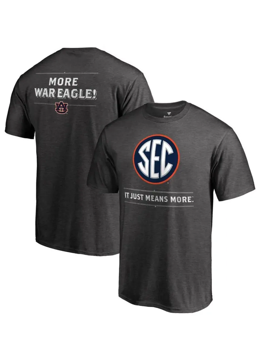 Мужская футболка Ash Auburn Tigers SEC Means More Fanatics — изображение 1 из 3, серый