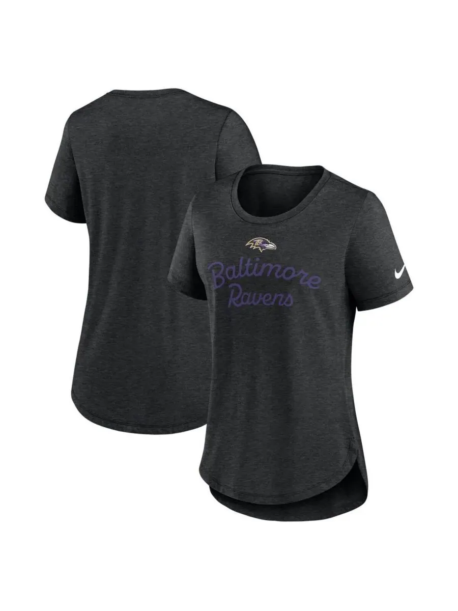 Nike Женская черная футболка Baltimore Ravens Script Tri-Blend — изображение 1 из 3, черный
