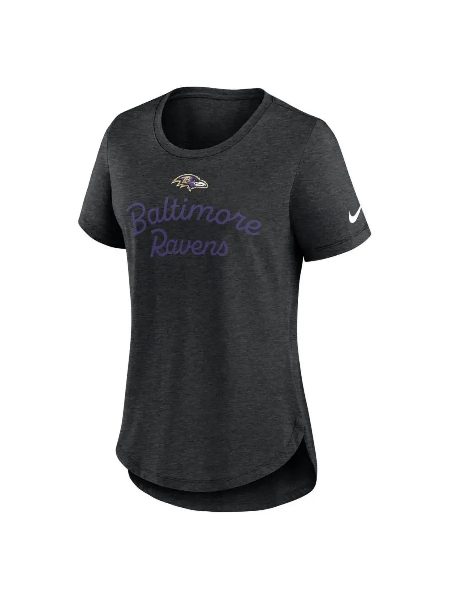 Nike Женская черная футболка Baltimore Ravens Script Tri-Blend — изображение 2 из 3, черный