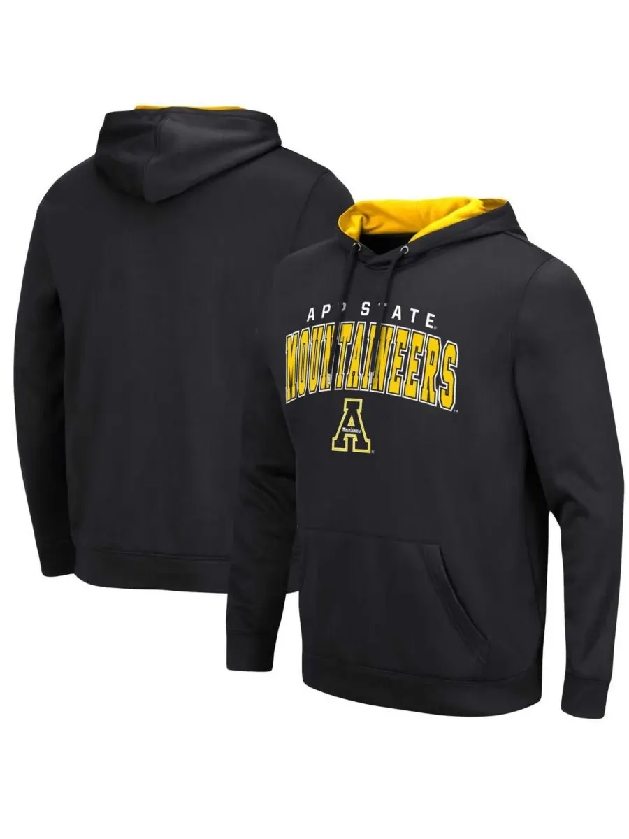 Colosseum Мужская черная толстовка с капюшоном Appalachian State Mountaineers Resistance — изображение 1 из 3, черный