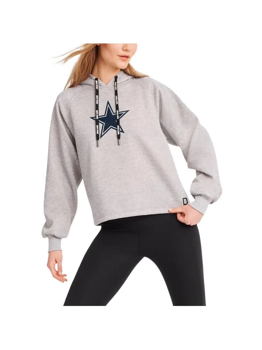 DKNY Женская толстовка с рукавами реглан Debbie Dolman с символикой Dallas Cowboys — изображение 1 из 2, серый