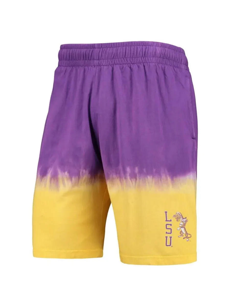 Mitchell & Ness Мужские шорты с принтом «Тигры LSU» в фиолетово-золотых тонах — изображение 2 из 3, фиолетовый золотистый