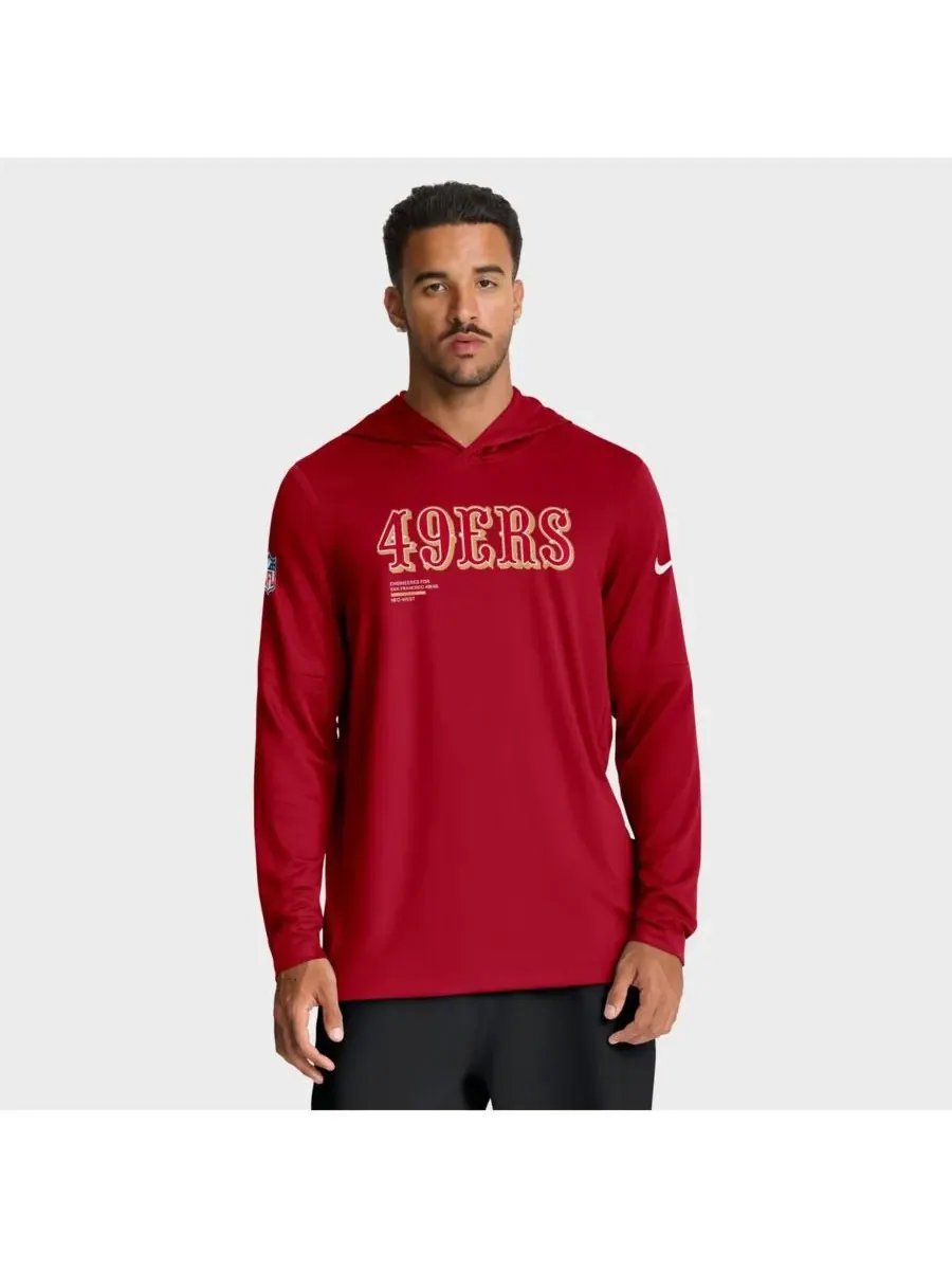Мужская алая толстовка с длинными рукавами San Francisco 49ers Big Tall Sideline Performance Nike — изображение 1 из 5, алый