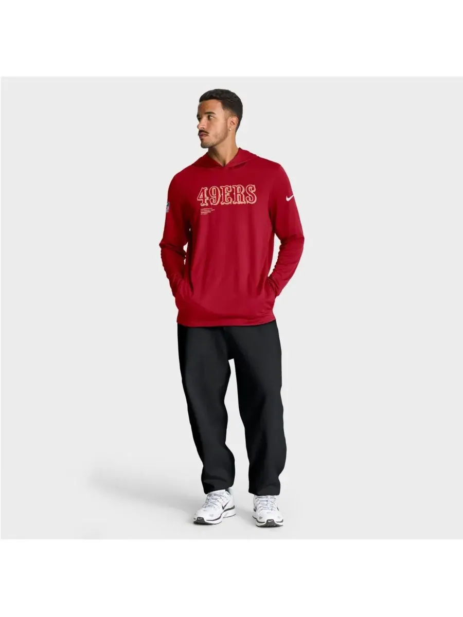Мужская алая толстовка с длинными рукавами San Francisco 49ers Big Tall Sideline Performance Nike — изображение 3 из 5, алый