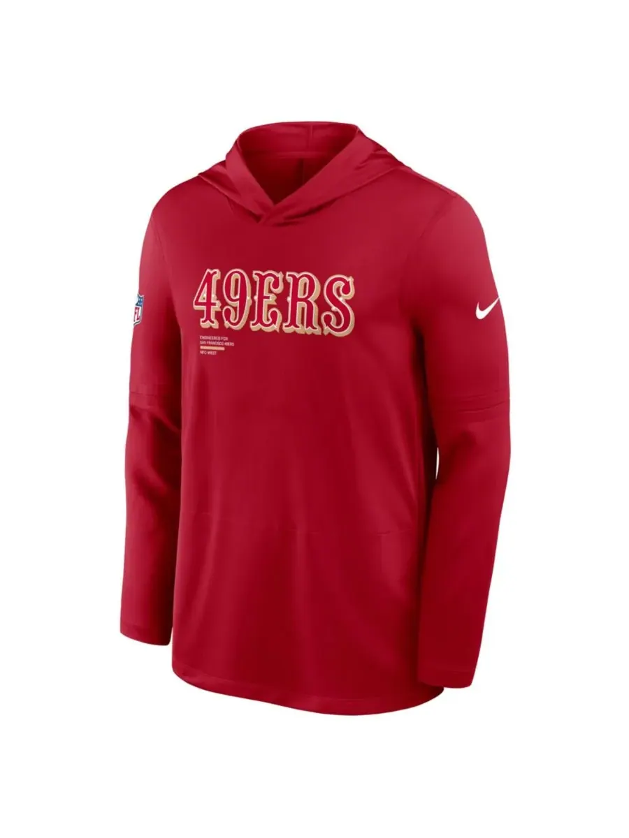 Мужская алая толстовка с длинными рукавами San Francisco 49ers Big Tall Sideline Performance Nike — изображение 5 из 5, алый