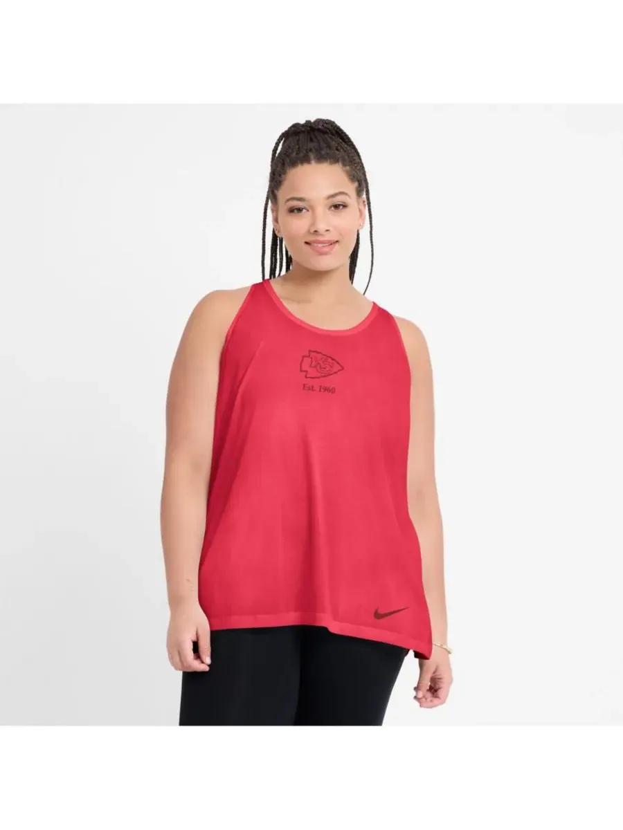 Nike Женская красная майка Kansas City Chiefs Glory Crisscross Performance Tank Top — изображение 5 из 5, светлый красный