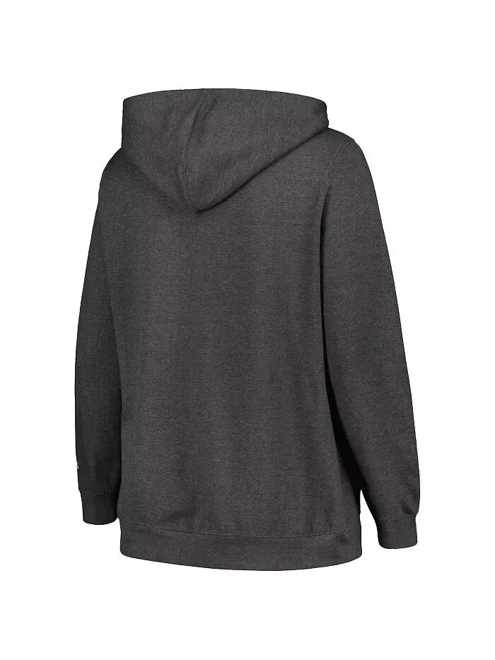 Женская толстовка с капюшоном Heather Charcoal Michigan State Spartans Plus Size Heart & Soul Notch — изображение 3 из 3