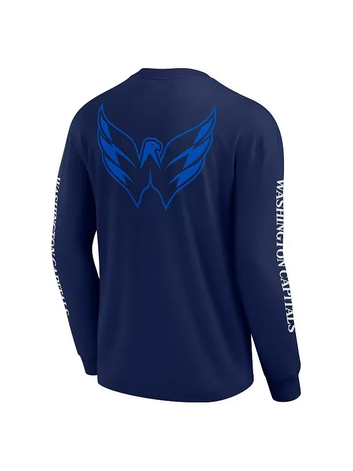Мужская синяя футболка с длинным рукавом Washington Capitals Elements Strive Fanatics — изображение 2 из 3