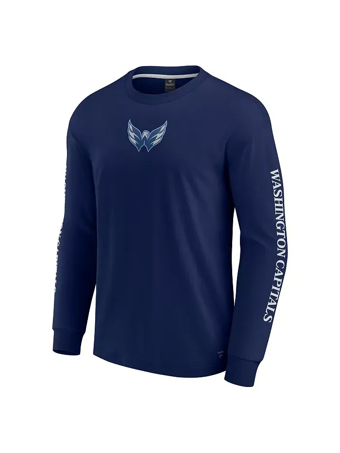 Мужская синяя футболка с длинным рукавом Washington Capitals Elements Strive Fanatics — изображение 3 из 3