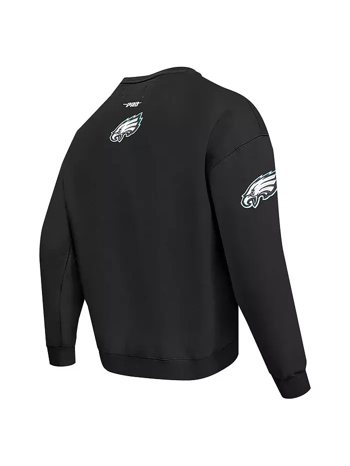 Мужской черный свитшот Philadelphia Eagles Turn It Up с удлиненными плечами Pro Standard — изображение 4 из 5