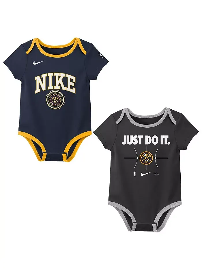 Новорожденный комплект из 2 боди Denver Nuggets Just Do It в цвете Navy/Black Nike — изображение 1 из 3