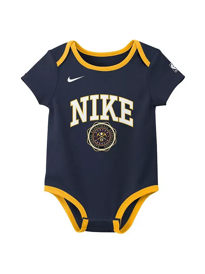 Новорожденный комплект из 2 боди Denver Nuggets Just Do It в цвете Navy/Black Nike — изображение 2 из 3