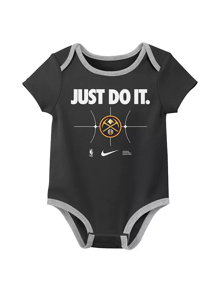 Новорожденный комплект из 2 боди Denver Nuggets Just Do It в цвете Navy/Black Nike — изображение 3 из 3