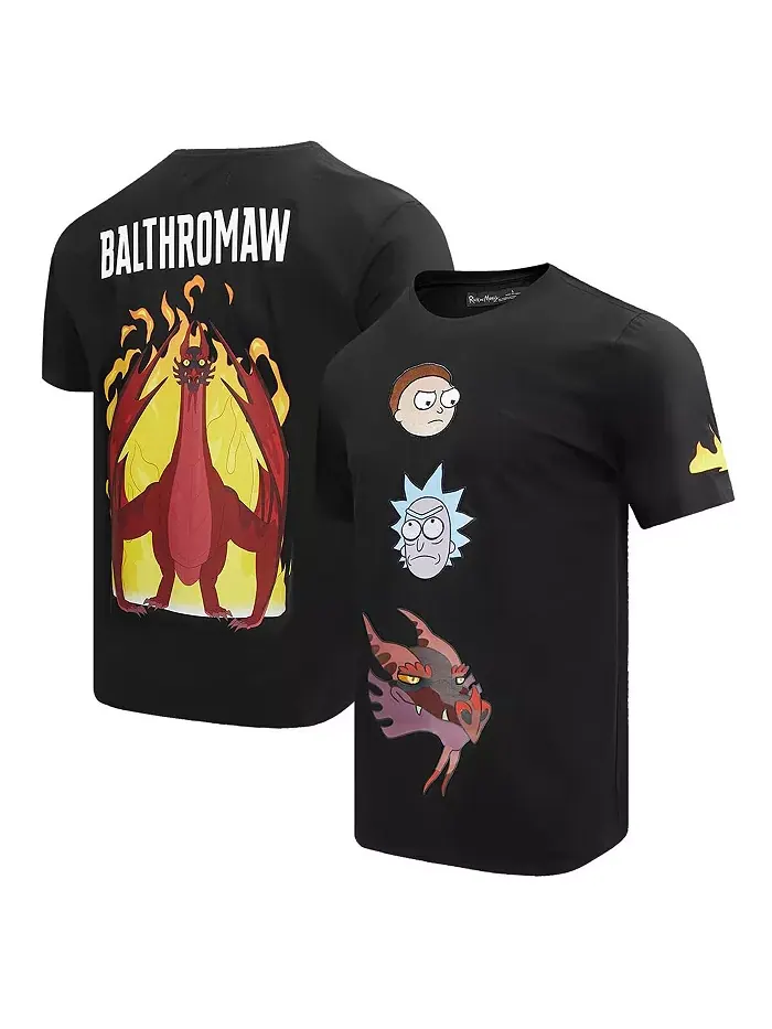 Мужская черная футболка Rick And Morty Balthromaw Year of the Dragon Freeze Max — изображение 1 из 4
