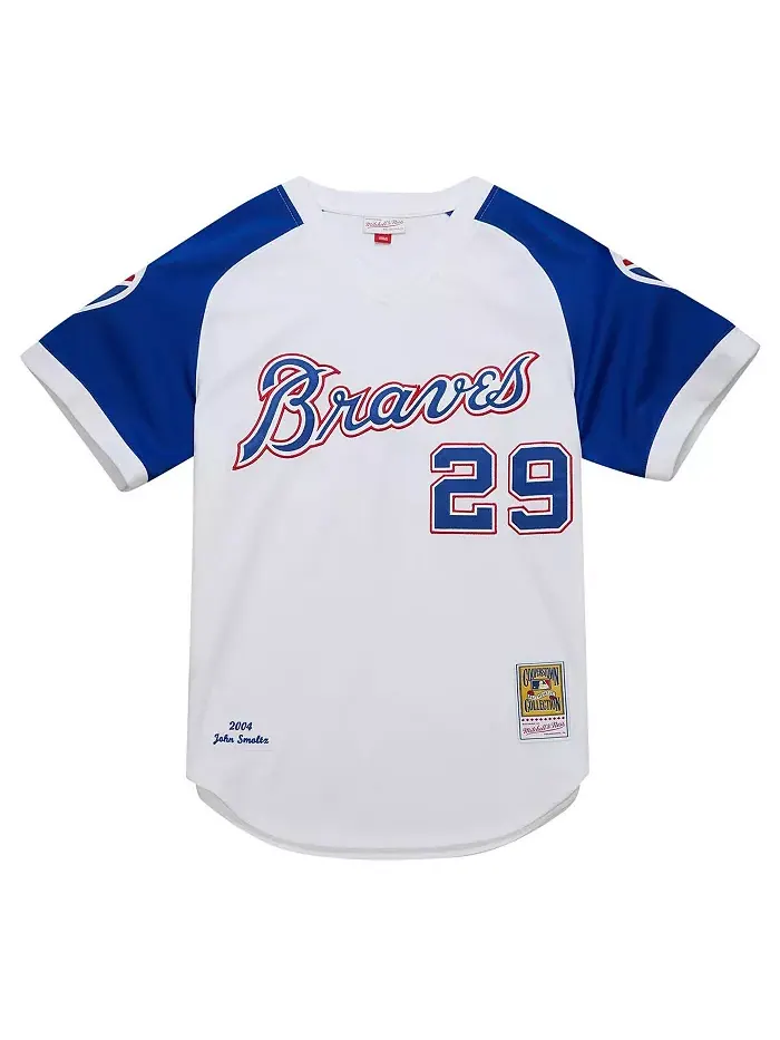 Мужская аутентичная ретро-футболка Mitchell Ness John Smoltz Atlanta Braves 2004 из коллекции — изображение 4 из 4