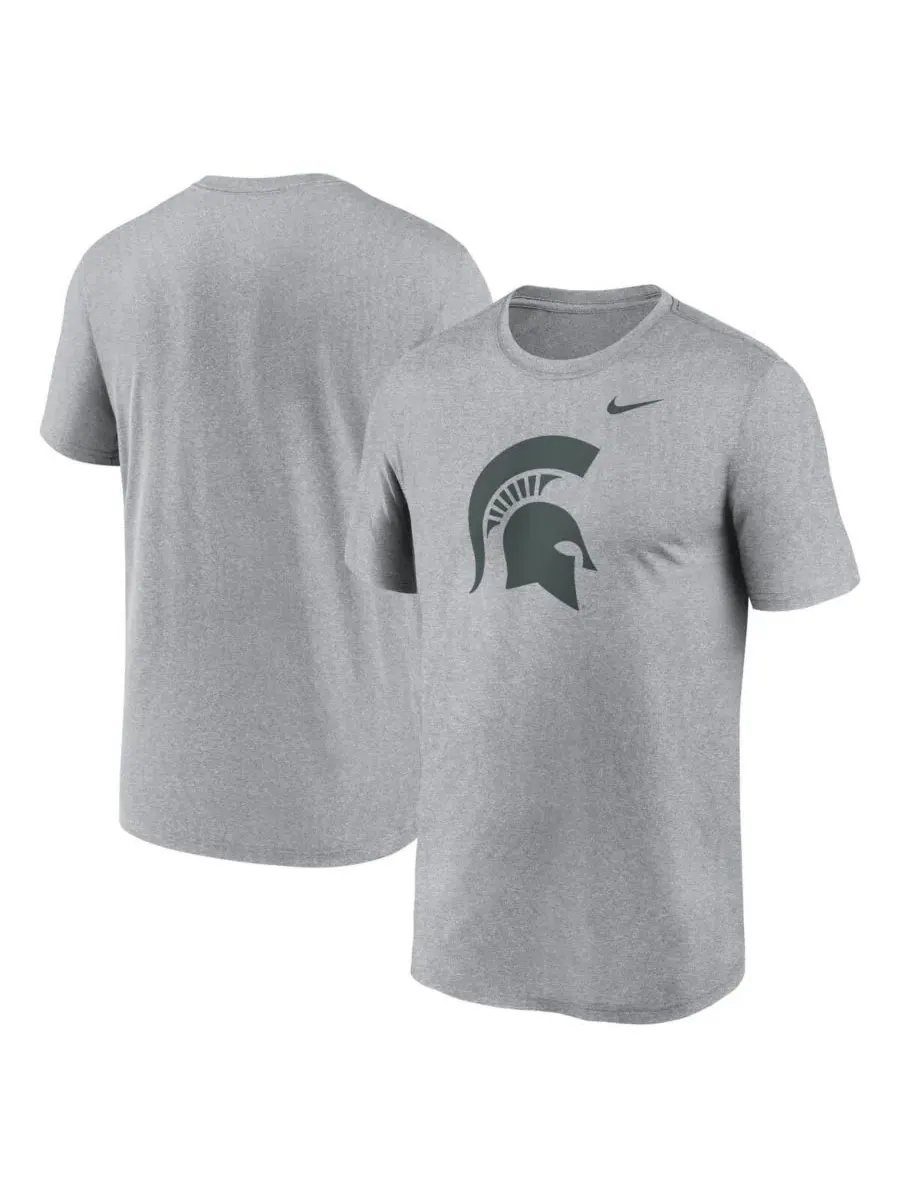 Мужская футболка серого цвета с логотипом команды Michigan State Spartans Primetime Legend Nike — изображение 1 из 3, серый
