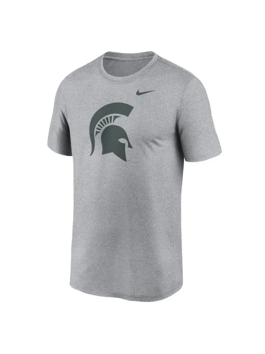 Мужская футболка серого цвета с логотипом команды Michigan State Spartans Primetime Legend Nike — изображение 3 из 3, серый