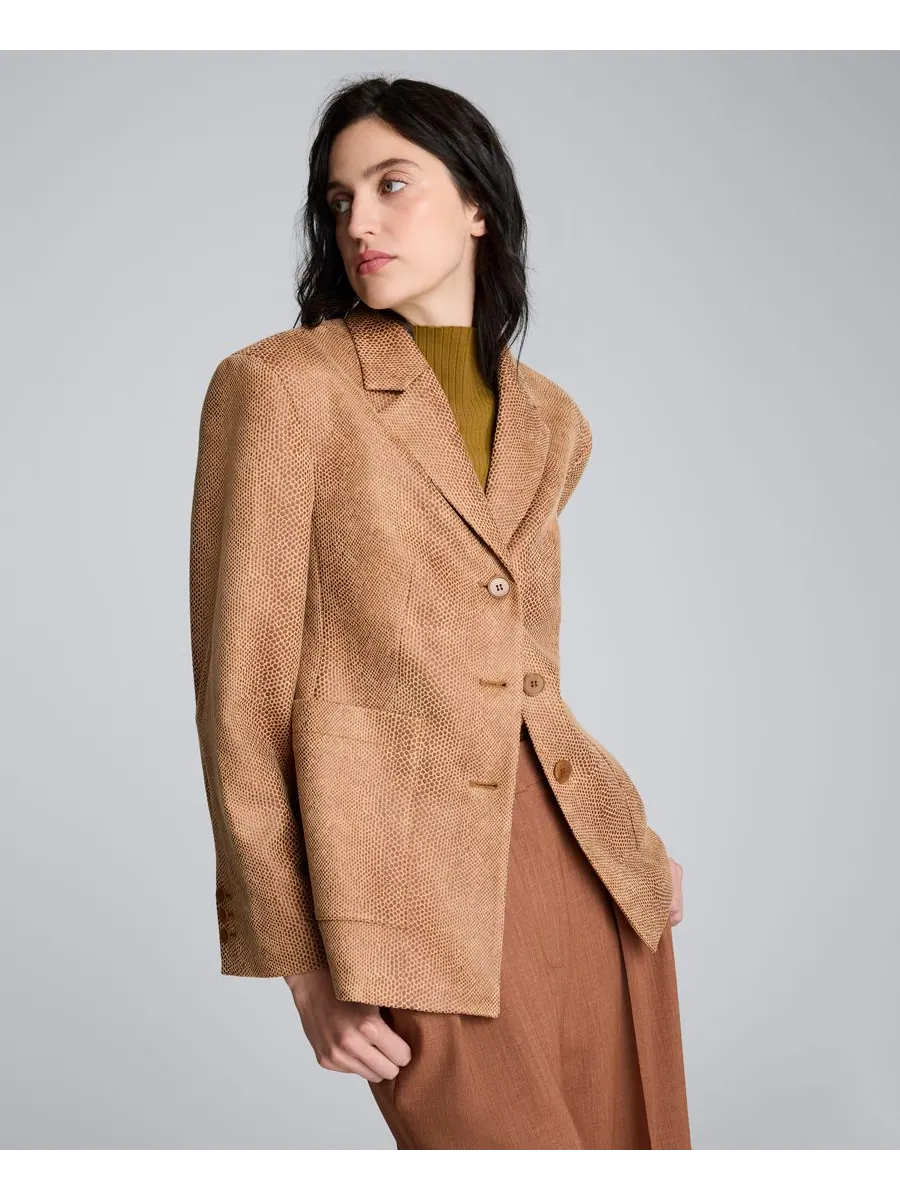 Женский блейзер с тисненым змеиным принтом Kenneth Cole, Rinch Umber — изображение 2 из 4