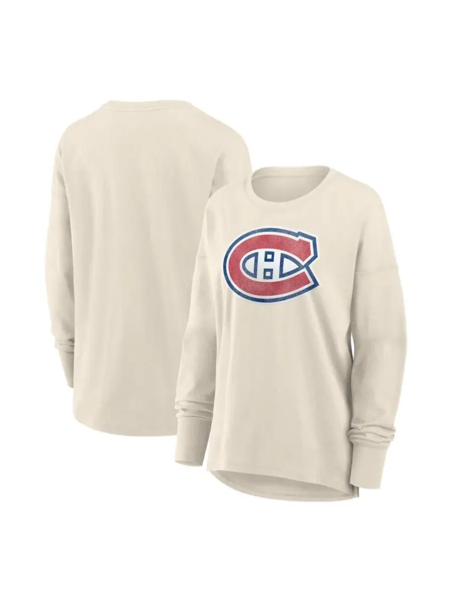 Лонгслив с принтом Montreal Canadiens Fanatics — изображение 1 из 3, бежевый