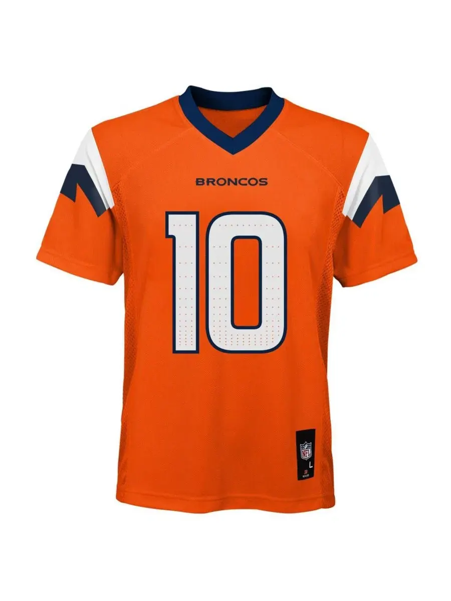 Детская футболка с коротким рукавом Bo Nix Orange Denver Broncos Replica Player Jersey Outerstuff — изображение 2 из 3