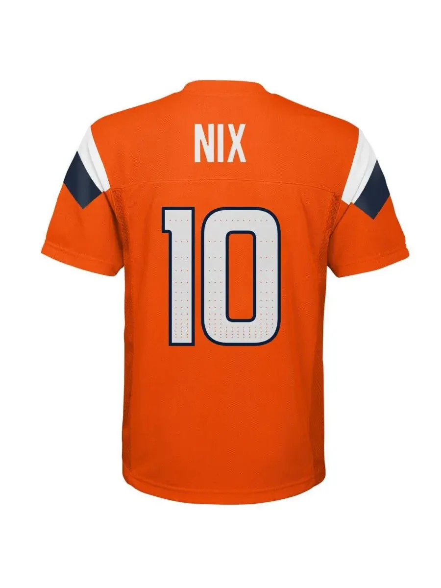 Детская футболка с коротким рукавом Bo Nix Orange Denver Broncos Replica Player Jersey Outerstuff — изображение 3 из 3