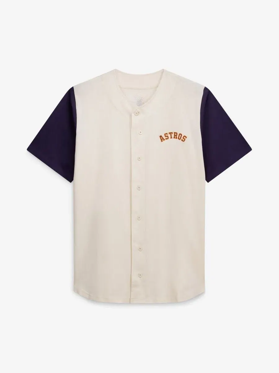 Мужская бейсбольная джерси с полной застежкой на пуговицах Fanatics Houston Astros — изображение 2 из 5, бежевый