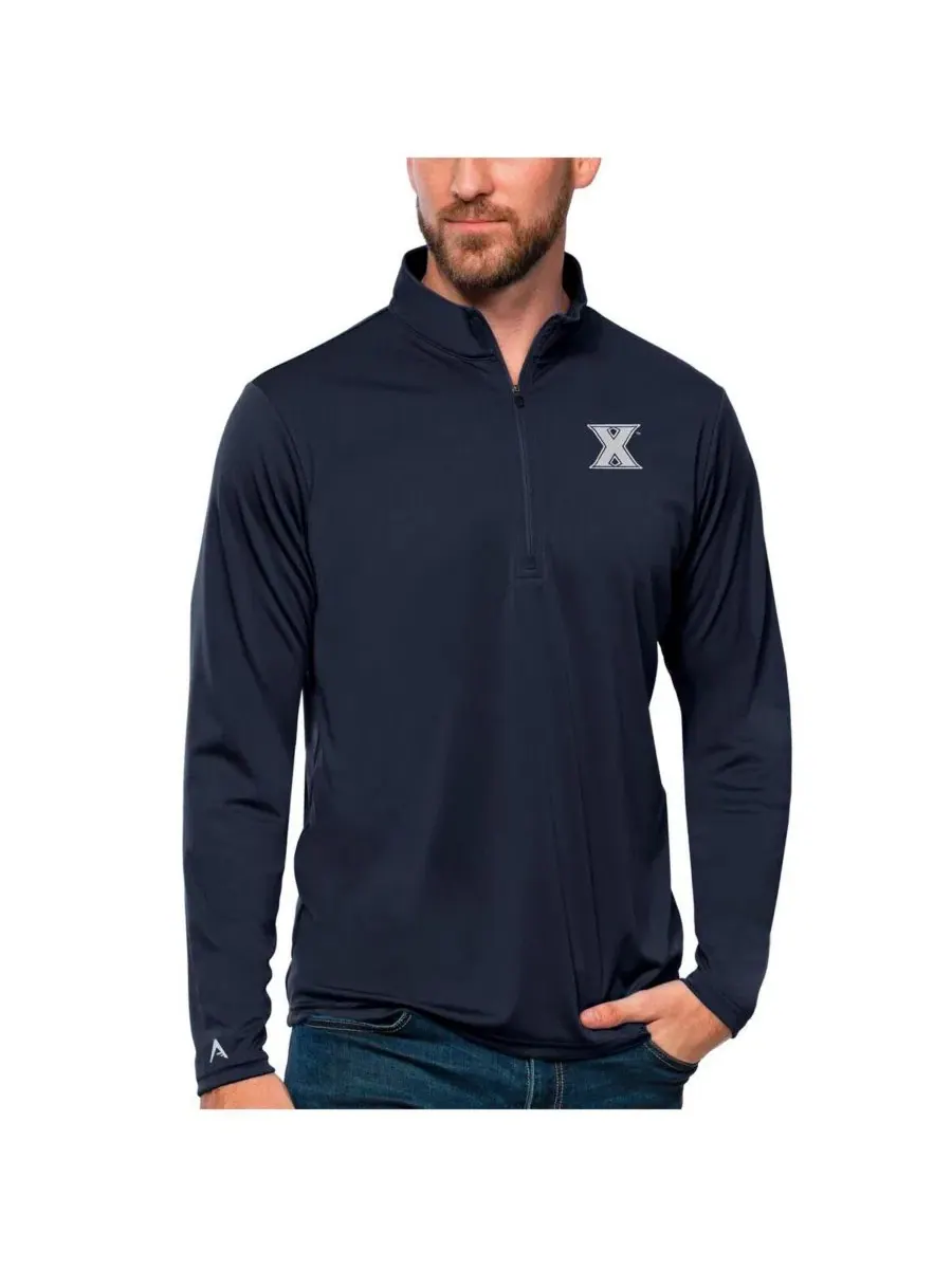 Мужской пуловер с четвертной молнией Antigua Tribute Quarter-Zip Navy — изображение 1 из 1, темно-синий