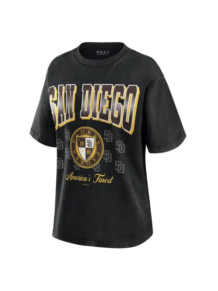 Футболка оверсайз с принтом команды San Diego Padres WEAR by Erin Andrews — изображение 3 из 3, черный