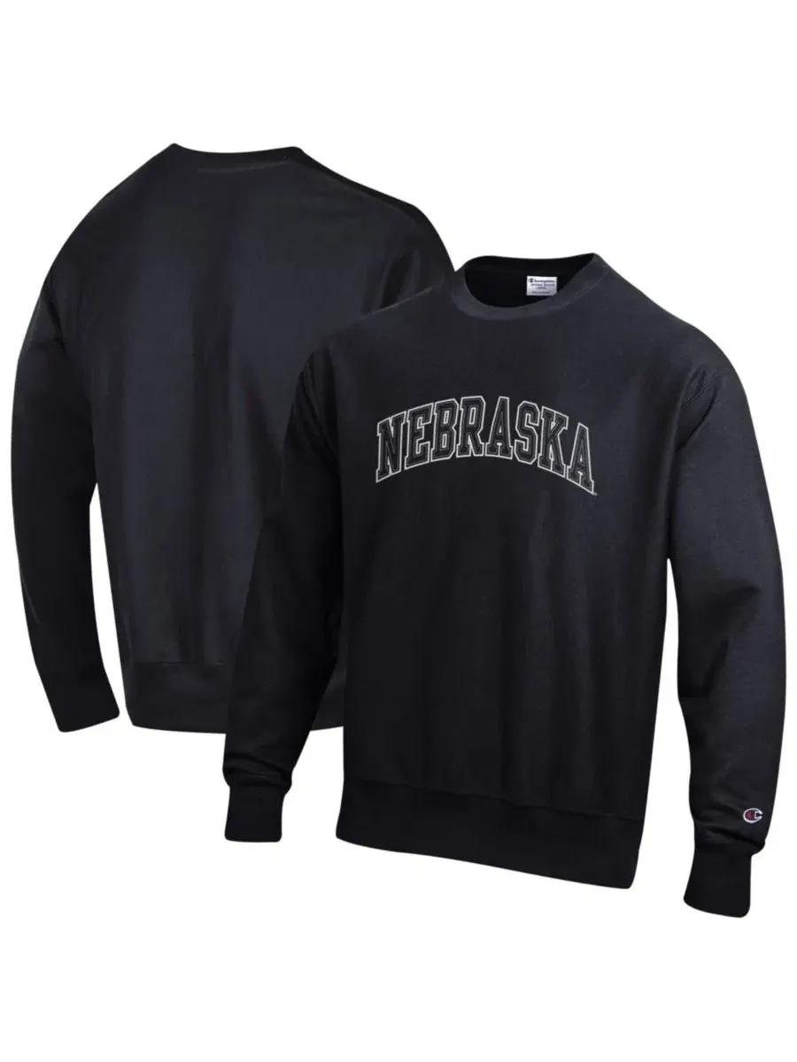 Толстовка с капюшоном Nebraska Huskers Reverse Weave Champion — изображение 1 из 3, черный