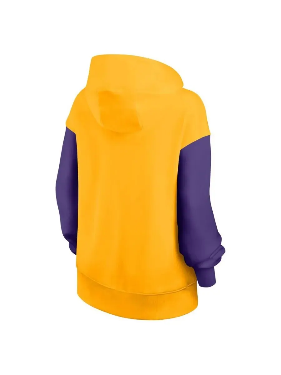 Nike Женская толстовка с капюшоном золотисто-фиолетового цвета с символикой LSU Tigers Legacy — изображение 3 из 3
