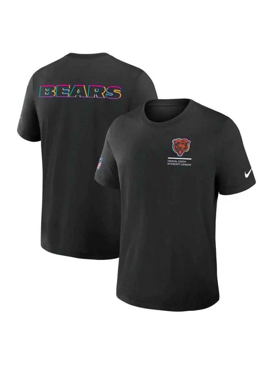 Nike Мужская черная футболка Chicago Bears Tall 2025 NFL Crucial Catch Tri-Blend Dri-FIT — изображение 1 из 3, черный