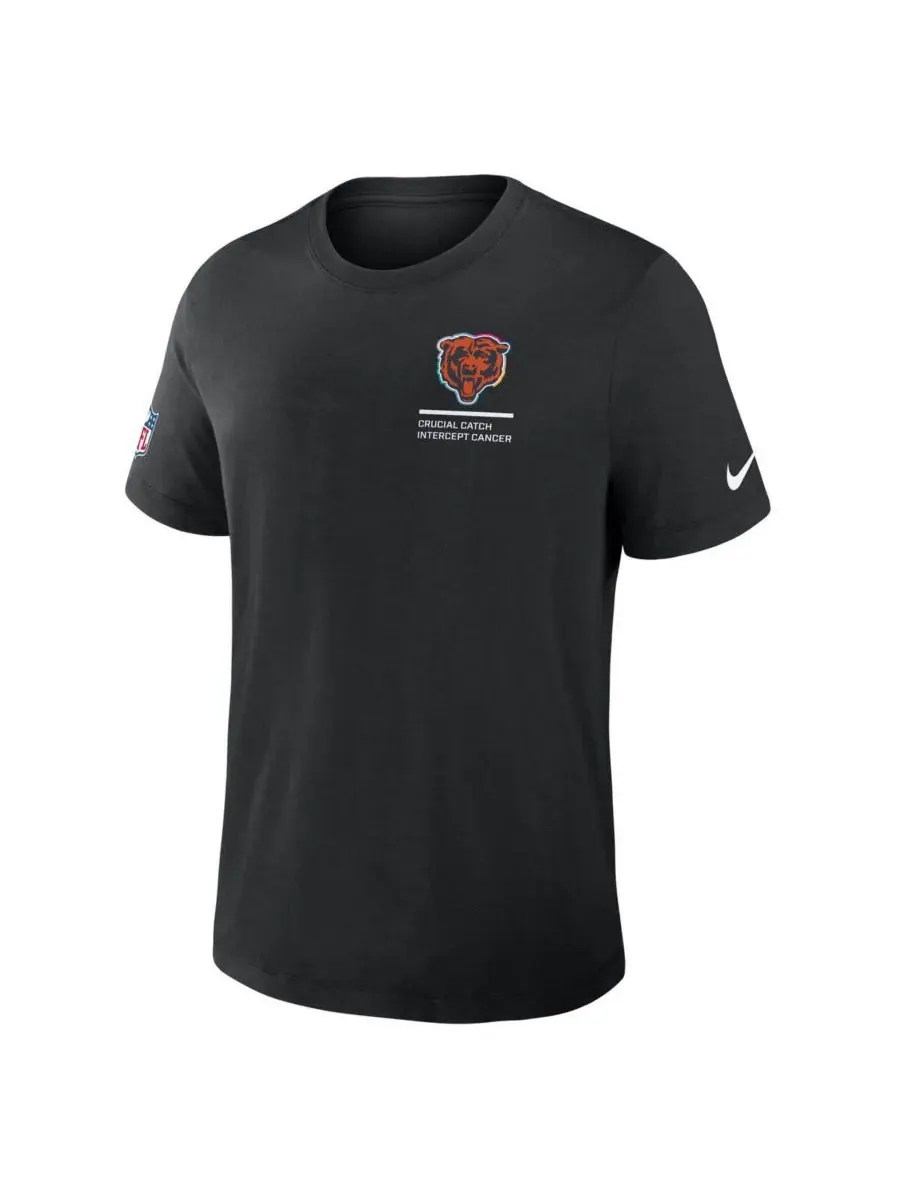 Nike Мужская черная футболка Chicago Bears Tall 2025 NFL Crucial Catch Tri-Blend Dri-FIT — изображение 2 из 3, черный