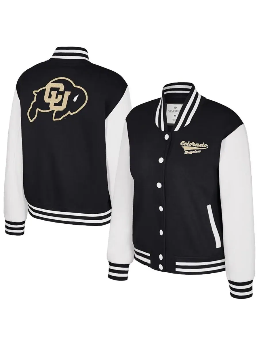 Colosseum Женская черная флисовая куртка Colorado Buffaloes French Baguette на кнопках — изображение 1 из 3, черный