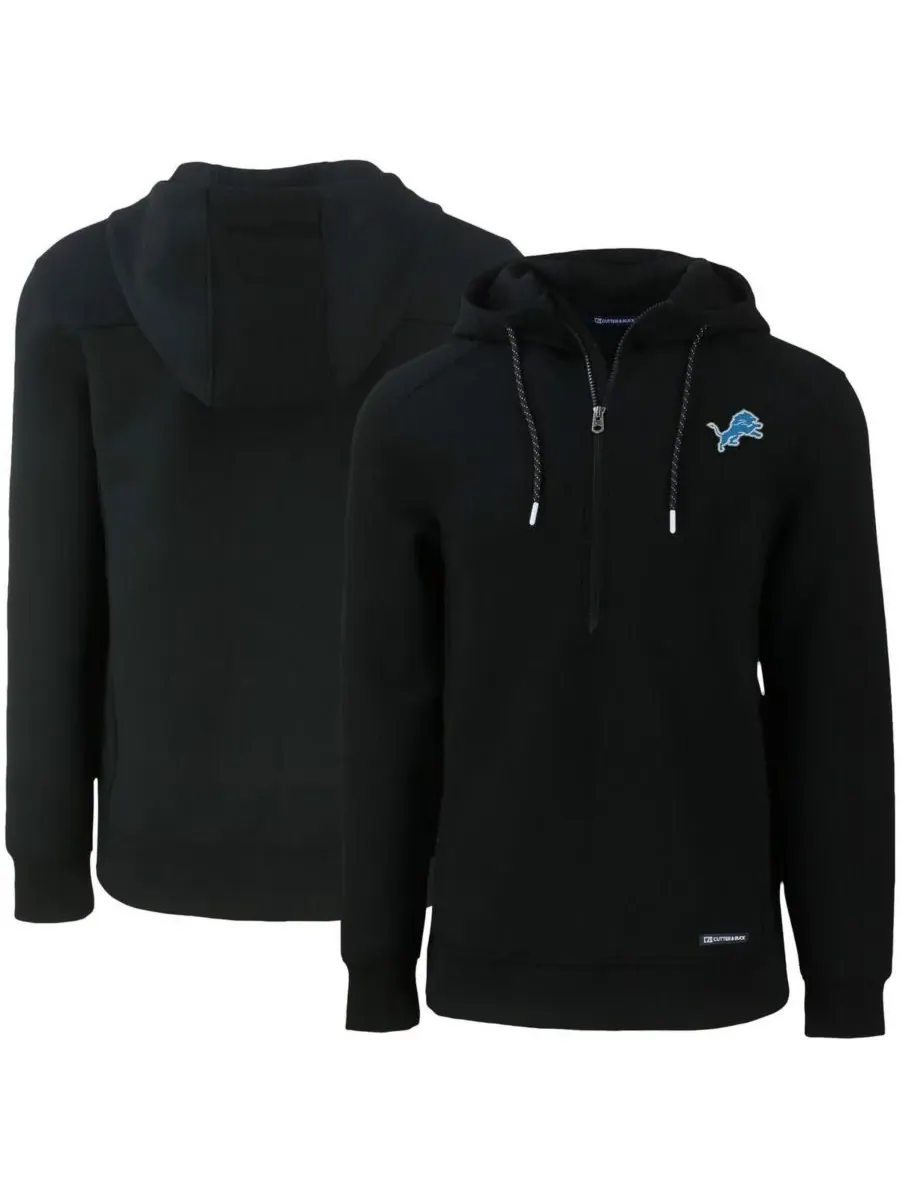 Cutter & Buck Мужская черная толстовка с капюшоном Detroit Lions Primary Mark Roam с — изображение 1 из 3, черный