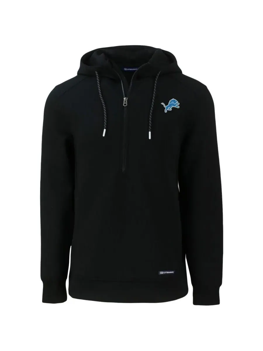 Cutter & Buck Мужская черная толстовка с капюшоном Detroit Lions Primary Mark Roam с — изображение 3 из 3, черный