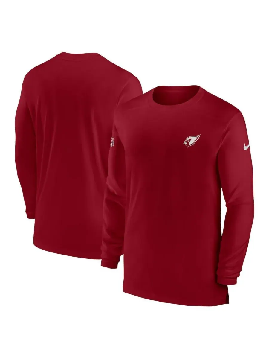 Мужская футболка с длинным рукавом "Cardinal Arizona Cardinals Sideline Coach Performance" Nike — изображение 1 из 3, красный