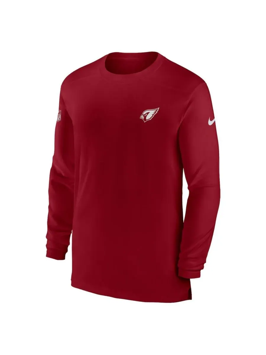 Мужская футболка с длинным рукавом "Cardinal Arizona Cardinals Sideline Coach Performance" Nike — изображение 3 из 3, красный