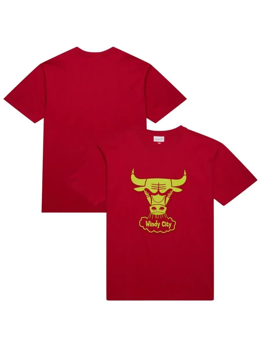 Mitchell & Ness Мужская красная футболка Chicago Bulls Hardwood Classics Neon Nights Premium — изображение 1 из 3, красный