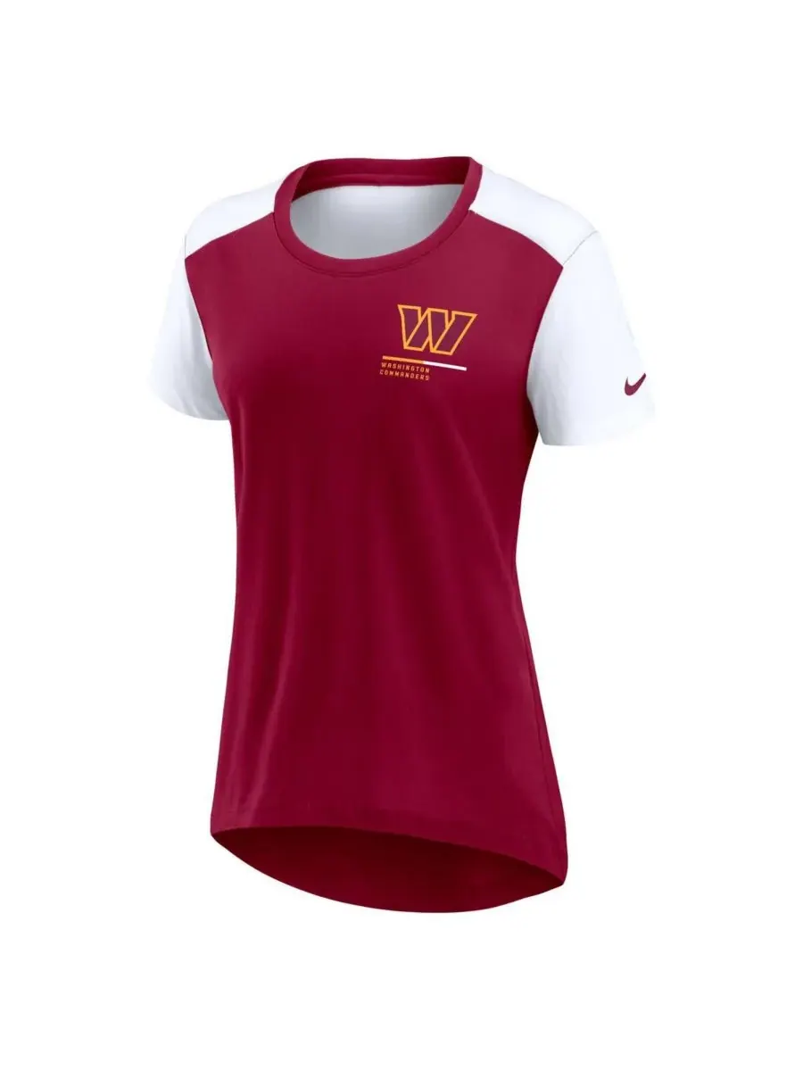 Nike Женская бордовая футболка Washington Commanders Performance Fashion — изображение 2 из 3, бордовый