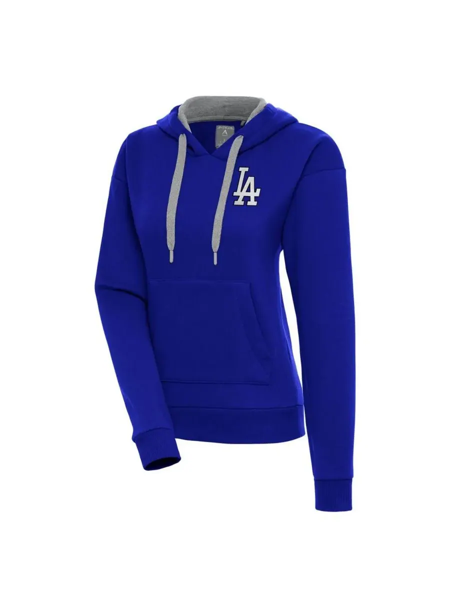 Женская толстовка с капюшоном Royal Los Angeles Dodgers Brushed Metallic Victory Antigua — изображение 1 из 1, королевский