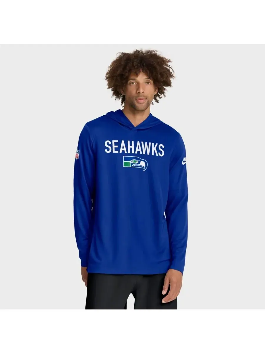 Мужская футболка с длинным рукавом Royal Seattle Seahawks Alt Pack Pass Accuracy Performance Nike — изображение 1 из 3