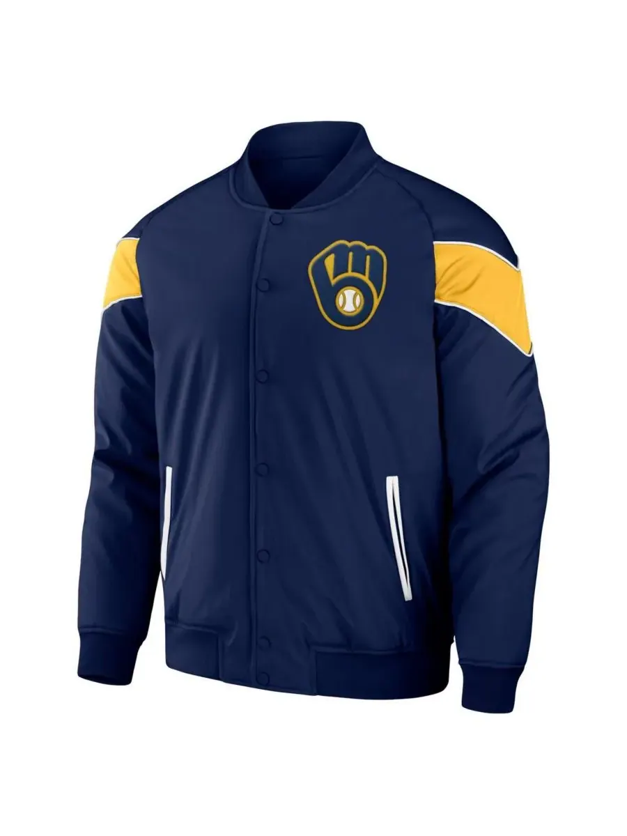 Fanatics Мужская куртка Darius Rucker Collection от Navy Milwaukee Brewers Baseball Raglan — изображение 3 из 3, темно-синий