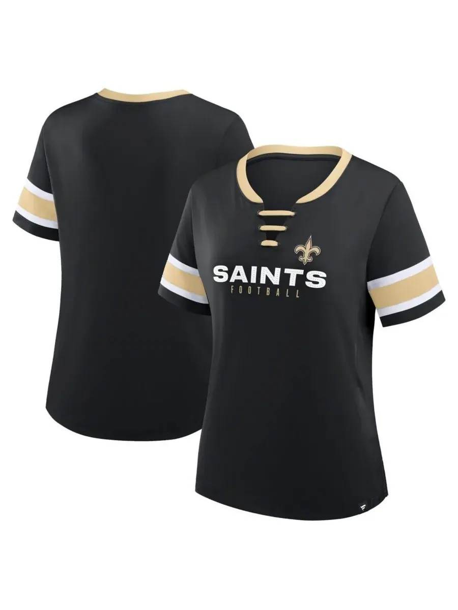 Fanatics Женская черная футболка New Orleans Saints Redzone Draw Play Athena на шнуровке — изображение 1 из 3, черный