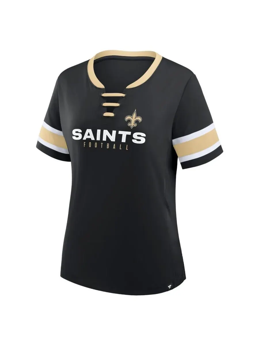 Fanatics Женская черная футболка New Orleans Saints Redzone Draw Play Athena на шнуровке — изображение 2 из 3, черный