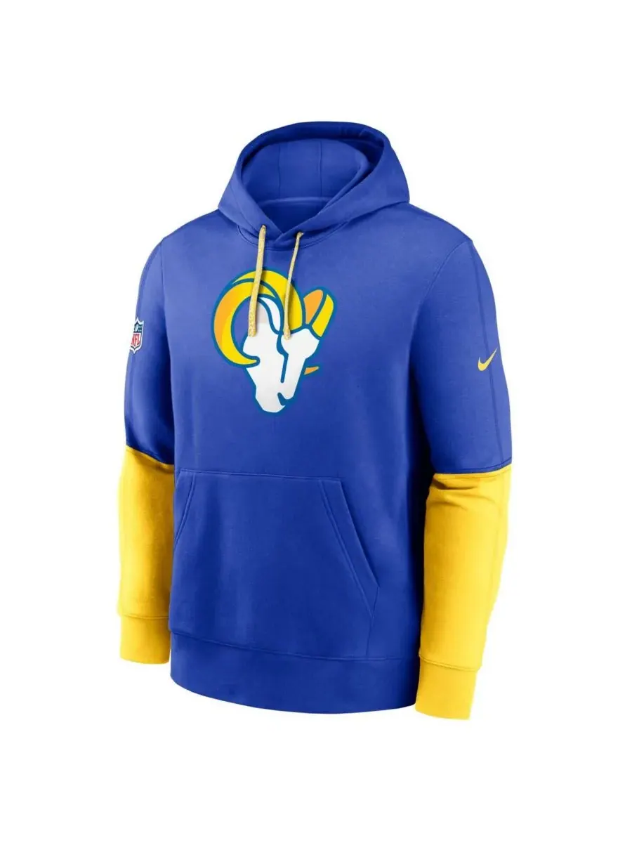 Мужская толстовка с капюшоном Royal Los Angeles Rams 2024 Sideline Club Nike — изображение 3 из 3, золотистый