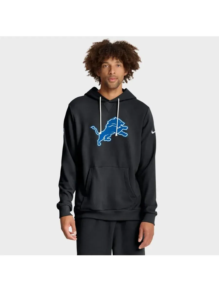 Nike Мужская черная толстовка с капюшоном Detroit Lions Sideline Offensive Set Play Performance — изображение 1 из 5, черный