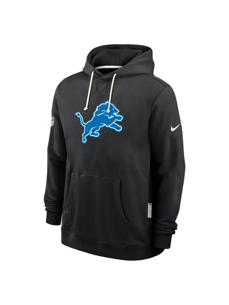 Nike Мужская черная толстовка с капюшоном Detroit Lions Sideline Offensive Set Play Performance — изображение 5 из 5, черный